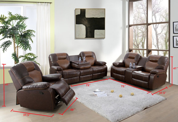 Wayfair reclining deals living room sets